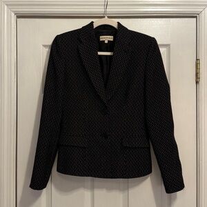 Emporio Armani Black Wool Blazer Jacket Made In Italy Womens US 6  Chevron Italy